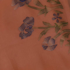 Light Orange Pure Chiffon Saree with Sheer Elegance