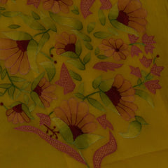 Golden Yellow Pure Chiffon Saree with Radiant Beauty