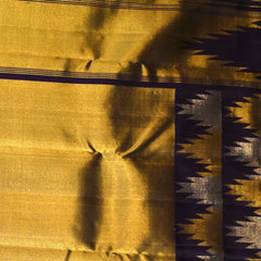 Kanchivaram Golden Saree With Gold & Silver Jari Boarder with Blouse