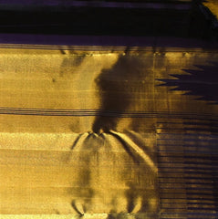 Kanchivaram Golden Saree With Gold & Silver Jari Boarder with Blouse