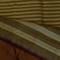 Khaki and Cream Pure Gadwal Silk Saree with Understated Charm