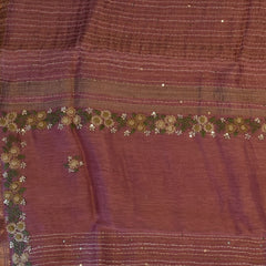 Tussar Silk Dusty Rose Saree with Blouse