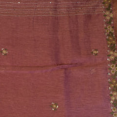 Tussar Silk Dusty Rose Saree with Blouse