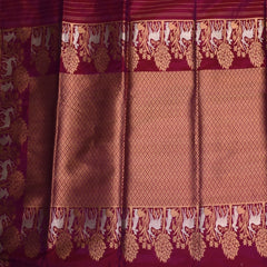 Benarasi pure silk violet and pink saree with jari boarder