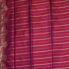 Benarasi pure silk violet and pink saree with jari boarder