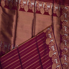 Benarasi pure silk violet and pink saree with jari boarder