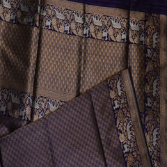 Benarasi pure silk violet saree with jari work