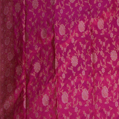 Benarasi pure silk deep pink saree with full jari work