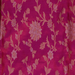 Benarasi pure silk deep pink saree with full jari work