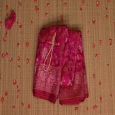 Benarasi pure silk deep pink saree with full jari work