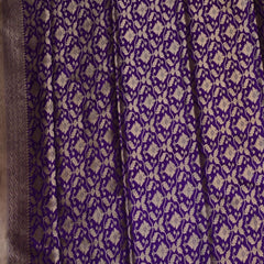 Benarasi pure silk violet saree with jari work