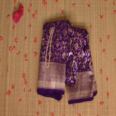 Benarasi pure silk violet saree with jari work