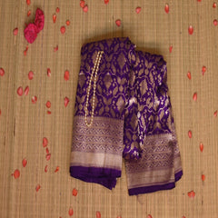 Benarasi pure silk violet saree with jari work