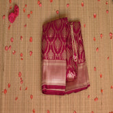 Benarasi pure silk deep pink saree with jari work