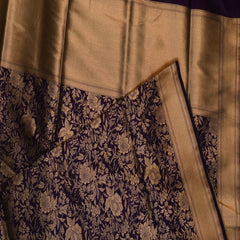 Benarasi pure silk indigo saree with jari work