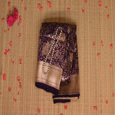 Benarasi pure silk indigo saree with jari work