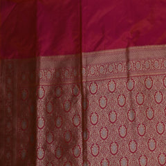 Benarasi pure silk orange & deep pink saree with jari work