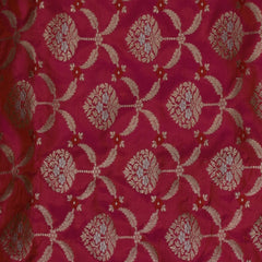 Benarasi pure silk orange & deep pink saree with jari work