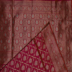 Benarasi pure silk orange & deep pink saree with jari work