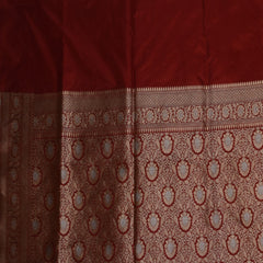 Benarasi pure silk brick red saree with jari work