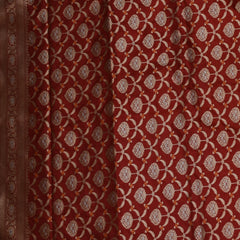 Benarasi pure silk brick red saree with jari work