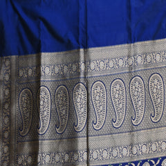 Benarasi pure silk navy blue saree with jari work