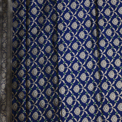 Benarasi pure silk navy blue saree with jari work