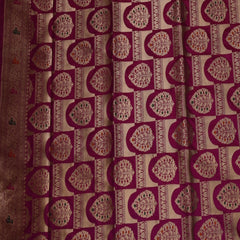 Benarasi pure silk deep pink saree with full jari work