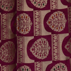 Benarasi pure silk deep pink saree with full jari work