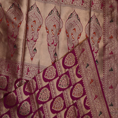 Benarasi pure silk deep pink saree with full jari work