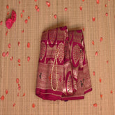 Benarasi pure silk deep pink saree with full jari work