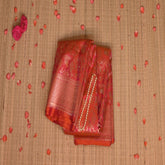 Benarasi pure silk pink & orange saree with jari work