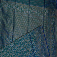 Benarasi pure silk turquoise blue saree with jari work
