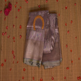 Benarasi pure silk peach puff color saree with jari boarder