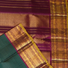 Kanchivaram Bottle Green Saree Jari Boarder Half Jari