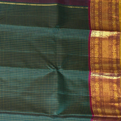 Kanchivaram Bottle Green Saree Jari Boarder Half Jari
