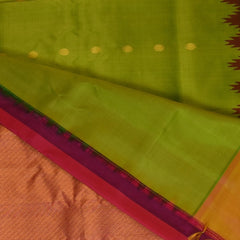 Olive Green Pure Gadwal Silk Saree with Timeless Appeal