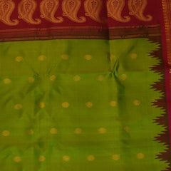 Olive Green Pure Gadwal Silk Saree with Timeless Appeal