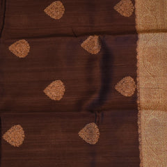 Tussar Silk Mahogany Wine Saree with Blouse