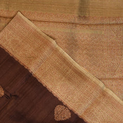 Tussar Silk Mahogany Wine Saree with Blouse