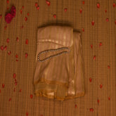 Benarasi monga silk khadi saree with gold jari stripes