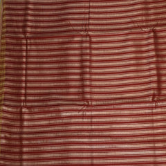 Benarasi monga silk red saree with gold jari stripes