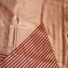 Benarasi monga silk red saree with gold jari stripes