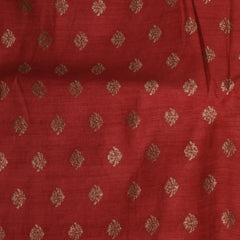 Benarasi linen silk brick red saree with violet jari boarder
