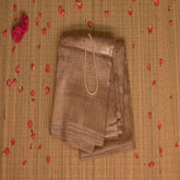 benarasi kathan silk khadi saree with gold jari boarder