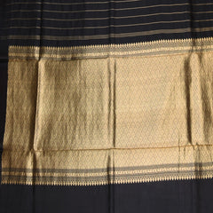 Benarasi kathan silk black saree with jari work