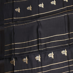 Benarasi kathan silk black saree with jari work