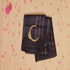 Benarasi kathan silk black saree with jari work