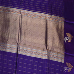 Benarasi kathan silk purple saree with motif boarder