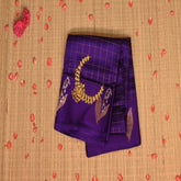 Benarasi kathan silk purple saree with motif boarder